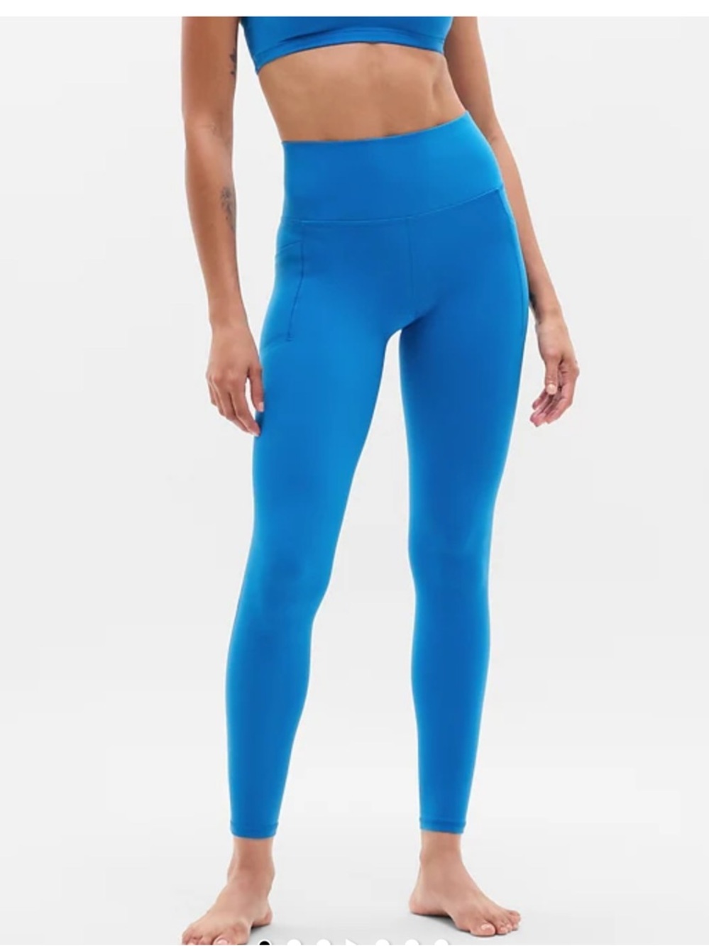 Athleta Bright Blue Salutation Stash High Rise 7/8 Legging